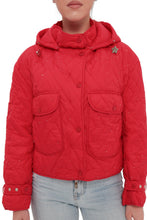 Load image into Gallery viewer, Studded Light Demi-Season Hooded Cropped Jacket in Red