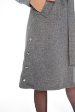 Load image into Gallery viewer, Karolina Genuine Silver Fox Wool Blend Coat