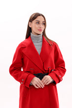 Load image into Gallery viewer, Karina Belted Wool Cashmere Blend Overcoat in Ruby