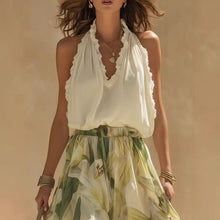 Load image into Gallery viewer, Floral Print 2-Piece Set – Sleeveless Vest Top & Wide-Leg Pants, Women's Casual Co-ord