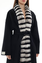 Load image into Gallery viewer, Genuine French Orylag Fur Italian Cashmere Wool Coat