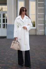 Load image into Gallery viewer, Eco Fur Wool Blend Coat in White