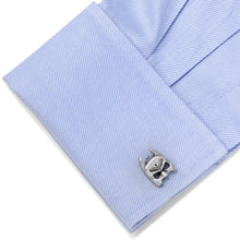 Load image into Gallery viewer, DC Batman Cowl Mask Silver Cufflinks