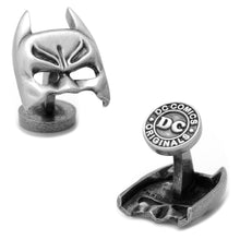 Load image into Gallery viewer, DC Batman Cowl Mask Silver Cufflinks