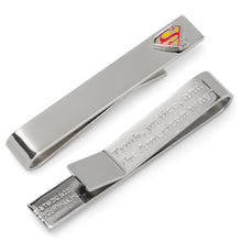 Load image into Gallery viewer, DC Superman Hidden Message Silver Tie Bar