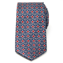 Load image into Gallery viewer, DC Superman Shield Motif Gray Men's Tie