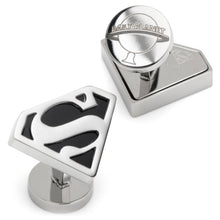 Load image into Gallery viewer, DC Superman Black Onyx Stainless Steel Cufflinks