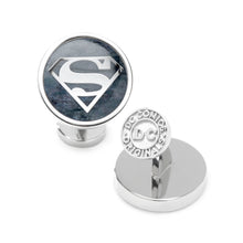 Load image into Gallery viewer, DC Superman Navy Gemstone Cufflinks