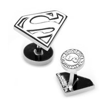 Load image into Gallery viewer, DC Superman Shield Silver Cufflinks