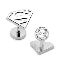 Load image into Gallery viewer, DC Superman Shield Silver Cufflinks