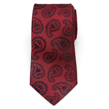 Load image into Gallery viewer, DC Batman Red Paisley Tie