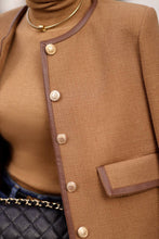 Load image into Gallery viewer, Luxy Cropped Leather Trim Jacket