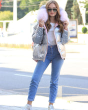 Load image into Gallery viewer, โ Nicole Genuine Polar Fox Reversible Down Coat