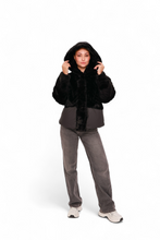 Load image into Gallery viewer, Montana Eco-Fur Down Coat in Black
