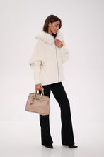 Load image into Gallery viewer, Saga®Furs Hooded Polar Fox Wool Alpaca Coat