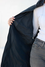 Load image into Gallery viewer, Celeste Genuine Fur Trim Down Fill Coat in Black