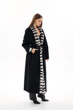 Load image into Gallery viewer, Genuine French Orylag Fur Italian Cashmere Wool Coat