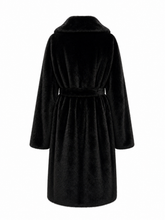 Load image into Gallery viewer, Faux Mink Effect Fur Coat in Black