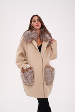 Load image into Gallery viewer, Saga®Furs Silver Fox Wool Alapca Coat