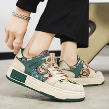 Load image into Gallery viewer, Bear Patch Low-Cut Harajuku Sneakers – Color Block Thick Sole