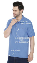 Load image into Gallery viewer, Men's Short Sleeve Pique Polo Shirt in Cotton Blend with Front Pocket