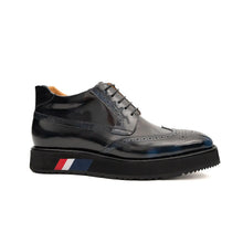 Load image into Gallery viewer, DIVINCH Navy Patent Brogue Bootie