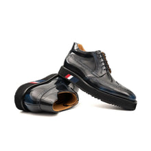 Load image into Gallery viewer, DIVINCH Navy Patent Brogue Bootie