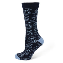 Load image into Gallery viewer, Disney Donald Duck Patterned Blue Socks and Mickey Mouse Blue Lapel Pin Gift Set