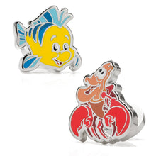Load image into Gallery viewer, Disney The Little Mermaid Flounder & Sebastian Cufflinks