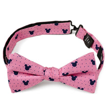Load image into Gallery viewer, Disney Mickey Mouse Pink Dot Silhouette Pre-Tied Bow Tie