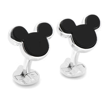 Load image into Gallery viewer, Disney Mickey Mouse Sterling Silver and Onyx Cufflinks