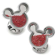 Load image into Gallery viewer, Disney Mickey Mouse Silhouette Red Caviar Bead Cufflinks