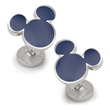 Load image into Gallery viewer, Disney Mickey Mouse Silhouette Blue Cufflinks