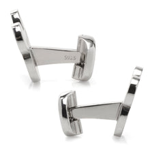 Load image into Gallery viewer, Disney Mickey Mouse Silhouette Lavender Mother of Pearl Sterling Silver Cufflinks