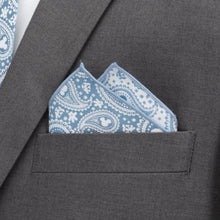 Load image into Gallery viewer, Disney Mickey Mouse Paisley Teal Pocket Square