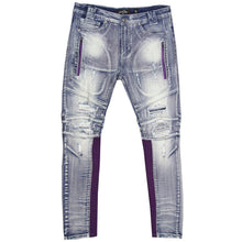 Load image into Gallery viewer, F1738 Denim Jeans w/ Contrast Knitting - Light Wash