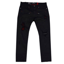 Load image into Gallery viewer, M1910 Makobi "Sanibel" Shredded Jean with Suede - Black/Black