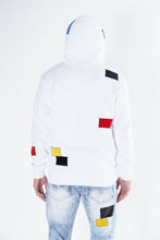 Load image into Gallery viewer, F5715 Frost Patchwork Zip Up Hoodie - White