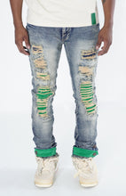 Load image into Gallery viewer, F1745 Shredded jeans w/ Cord Layer - Dirt