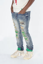 Load image into Gallery viewer, F1745 Shredded jeans w/ Cord Layer - Dirt