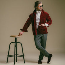 Load image into Gallery viewer, Men's Oxblood Velvet Slipper II