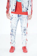 Load image into Gallery viewer, M1938 Paint Stroke Shredded Denim Jeans - Light Wash