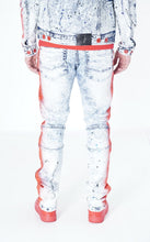 Load image into Gallery viewer, M1938 Paint Stroke Shredded Denim Jeans - Light Wash