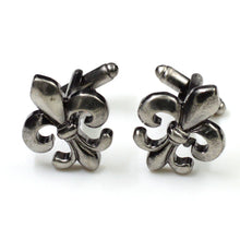 Load image into Gallery viewer, Antique Silver Fleur Di Lis Cufflinks
