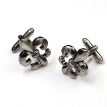 Load image into Gallery viewer, Antique Silver Fleur Di Lis Cufflinks