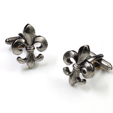 Load image into Gallery viewer, Antique Silver Fleur Di Lis Cufflinks