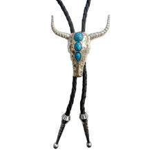 Load image into Gallery viewer, Deadwood Trading Turquoise Longhorn - Bolo Tie