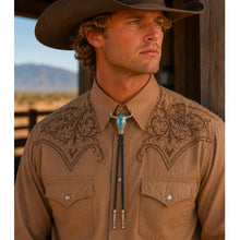 Load image into Gallery viewer, Deadwood Trading Turquoise Longhorn - Bolo Tie
