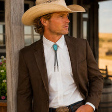 Load image into Gallery viewer, Deadwood Trading Stonekeeper (Turquoise) - Bolo Tie