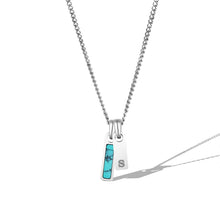 Load image into Gallery viewer, Birthstone & Initial Tag Necklace - Silver